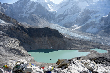 The snow-covered landscape of the Himalayas is an unforgettably beautiful sight.