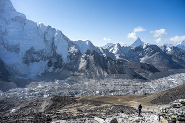The snow-covered landscape of the Himalayas is an unforgettably beautiful sight.