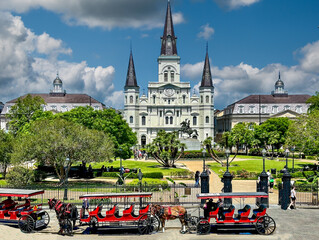 St Louis Cathedral Jackson Square New Oleans - obrazy, fototapety, plakaty