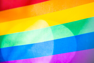 LGBT Pride Month rainbow texture concept. LGBTQIA Pride colorful blurred background. Freedom...