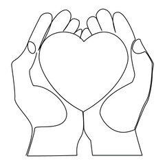 Love symbol. heart line icon, outline vector logo illustration, Isolated heart on a white background