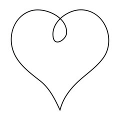 Love symbol. heart line icon, outline vector logo illustration, Isolated heart on a white background