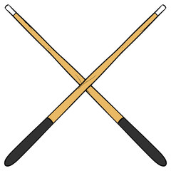 pool cue illustration hand drawn isolated vector	

