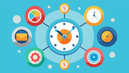 A clock with different dials representing multiple sources of passive income all working together in harmony to create a continuous stream of