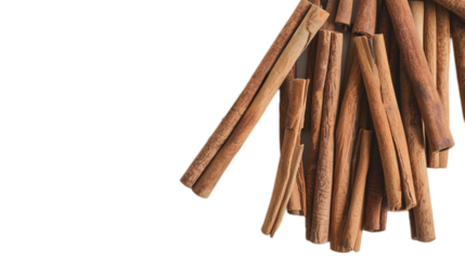 cinnamon sticks and anise Isolated on a transparent background.