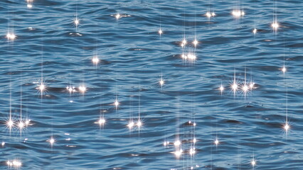 water surface with shimmer and reflection in the sun
