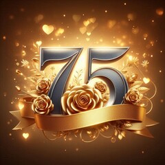 75th Diamond Anniversary Celebration with Golden Roses