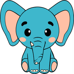 Obraz premium cute elephant clean line art hig