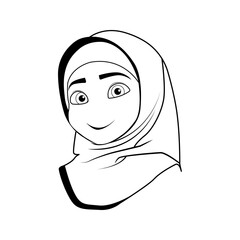 vector icon of muslim woman wearing hijab