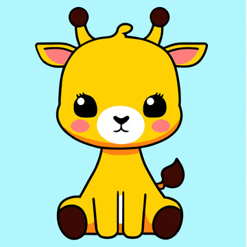recommend clip art: cute giraffes clean line art hig