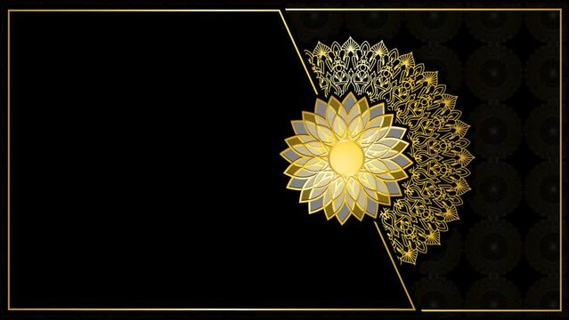 luxury black and gold mandala wedding invitation green screen background