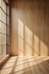 Sunlit Wooden Room
