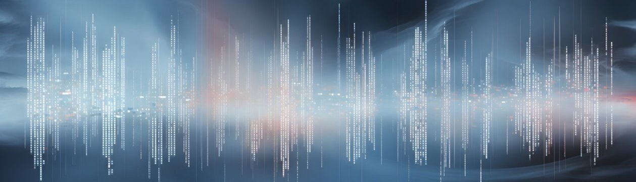 Surreal Digital Landscape of Flowing Information Currents and Holographic Textures