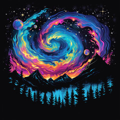 Cosmic Constellations Celestial T-Shirt Design