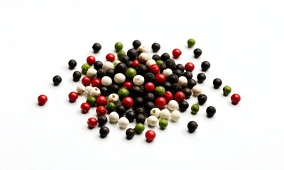 Colored Peppercorns Digital Spice Painting Isolated Background Graphic Seasoning Food Design