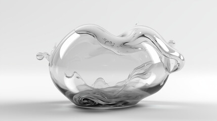 Minimalistic flow Liquid bubble, white plain background