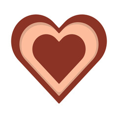 Chocolate Dessert with Cute Cartoon Design. Delicious Snack. Chocolate Day. Isolated on White Background.