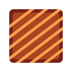 Chocolate Dessert with Cute Cartoon Design. Delicious Snack. Chocolate Day. Isolated on White Background.