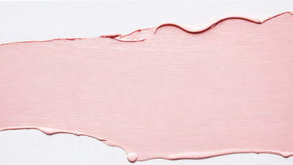 Oil brush strokes isolated on white background. Delicate pink abstract painting composition. Copy space.