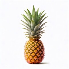 Pineapple Illustration Digital Fruit Painting Isolated Background Graphic Vegan Healthy Food Design