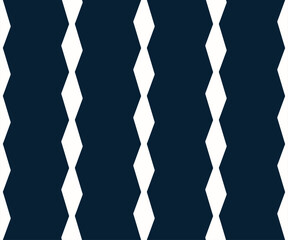 Rhombus shapes motif vertical stripes pattern seamless lines background minimalist textile fabric design. Wrapping, packaging geometric style all over print block. Blue white colors vector graphic.
