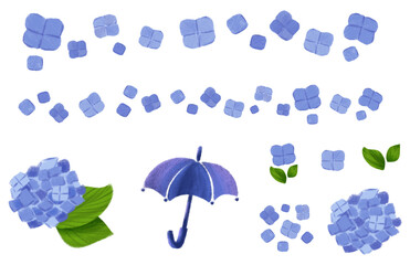 紫陽花　梅雨　パーツセット