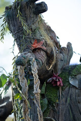 Man dressed as a fantasy tree at a medieval fair