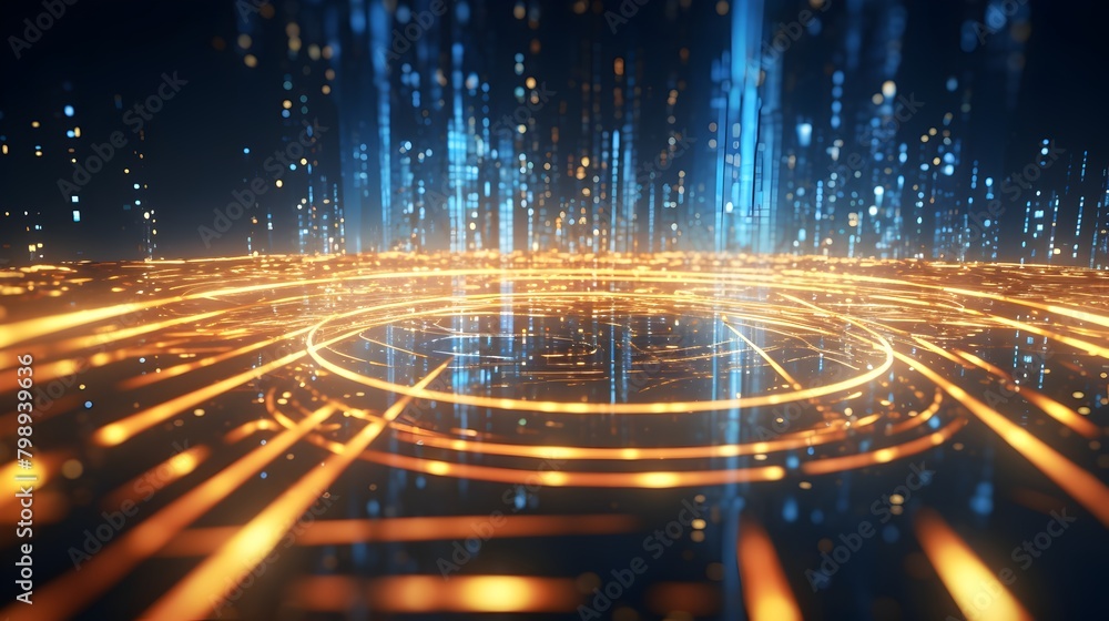Poster embark on a journey into the future of technology with an abstract futuristic digital background, fe