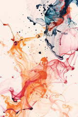 Naklejka premium Abstract ink blots, featuring organic shapes and fluid patterns. Abstract ink blot textures offer a playful and artistic backdrop, ideal for conveying creativity 