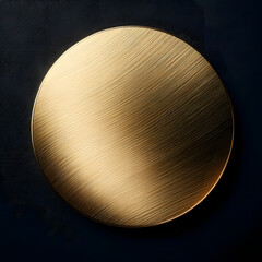 Sleek Golden Disc on Dark Elegant Background
