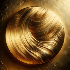 Abstract Golden Swirl on Textured Background
