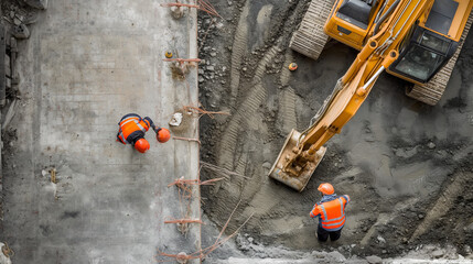 areal view of construction site, working working