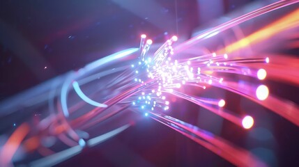 Image of fiber optic cable for data transfer connections in the digital world