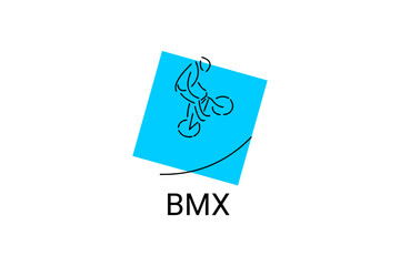 Obraz premium Bicycle motocross or BMX sport vector line icon. sport pictogram, vector illustration.