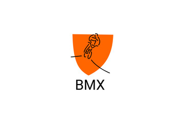 Bicycle motocross or BMX sport vector line icon. sport pictogram, vector illustration.