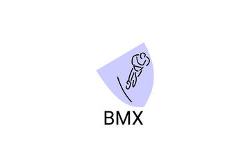Obraz premium Bicycle motocross or BMX sport vector line icon. sport pictogram, vector illustration.