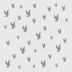 Flying birds silhouettes on white background. Vector illustration. isolated bird flying. tattoo design.