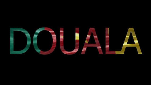 Douala Name on Transparent Background. Waving Flag