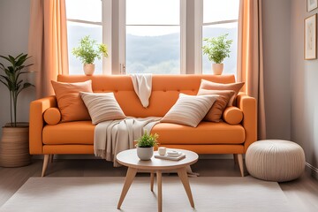 Fototapeta premium Cozy stylish living room interior