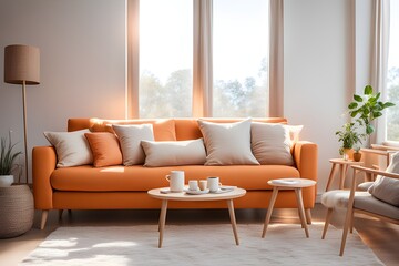 Fototapeta premium Cozy stylish living room interior