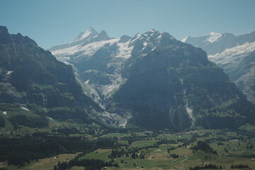 Grindelwald view from the top of the alps mountain