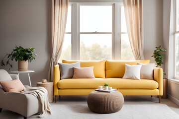 Fototapeta premium Cozy stylish living room interior