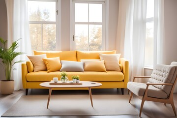 Fototapeta premium Cozy stylish living room interior