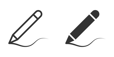 Pencil icon isolated on a white background. Vector illustration.