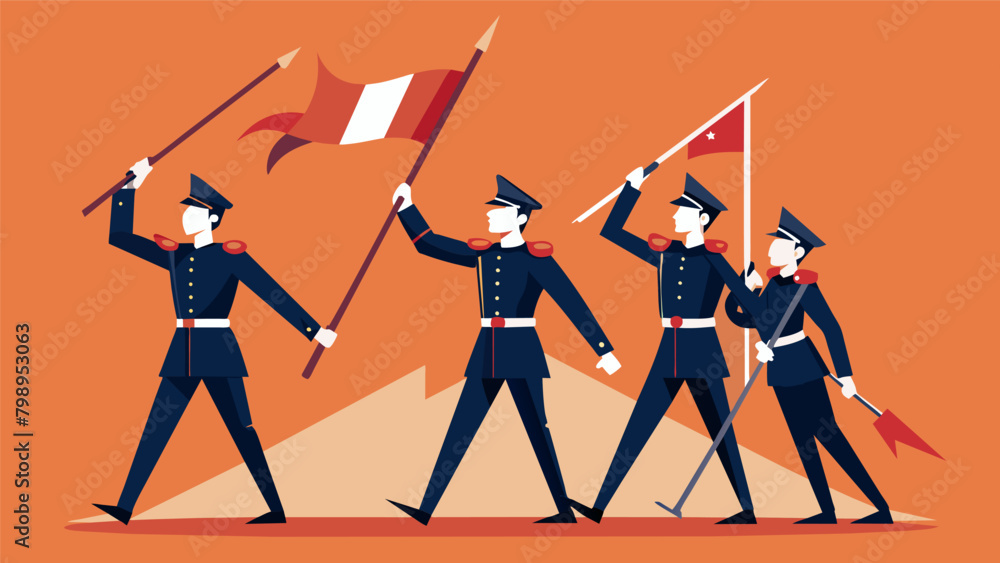 Poster with precision and grace the honor guard performs a carefully choreographed routine skillfully manip