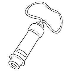 scout whistle illustration hand drawn outline vector
