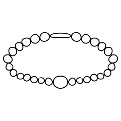 pearl bracelet illustration hand drawn outline vector