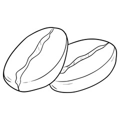 coffee bean illsutration hand drawn outline vector