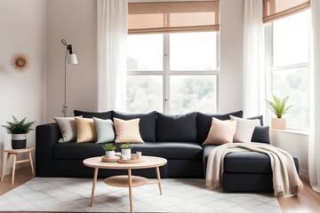 Fototapeta premium Cozy stylish living room interior