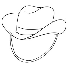 cowboy hat illustration hand drawn outline vetor